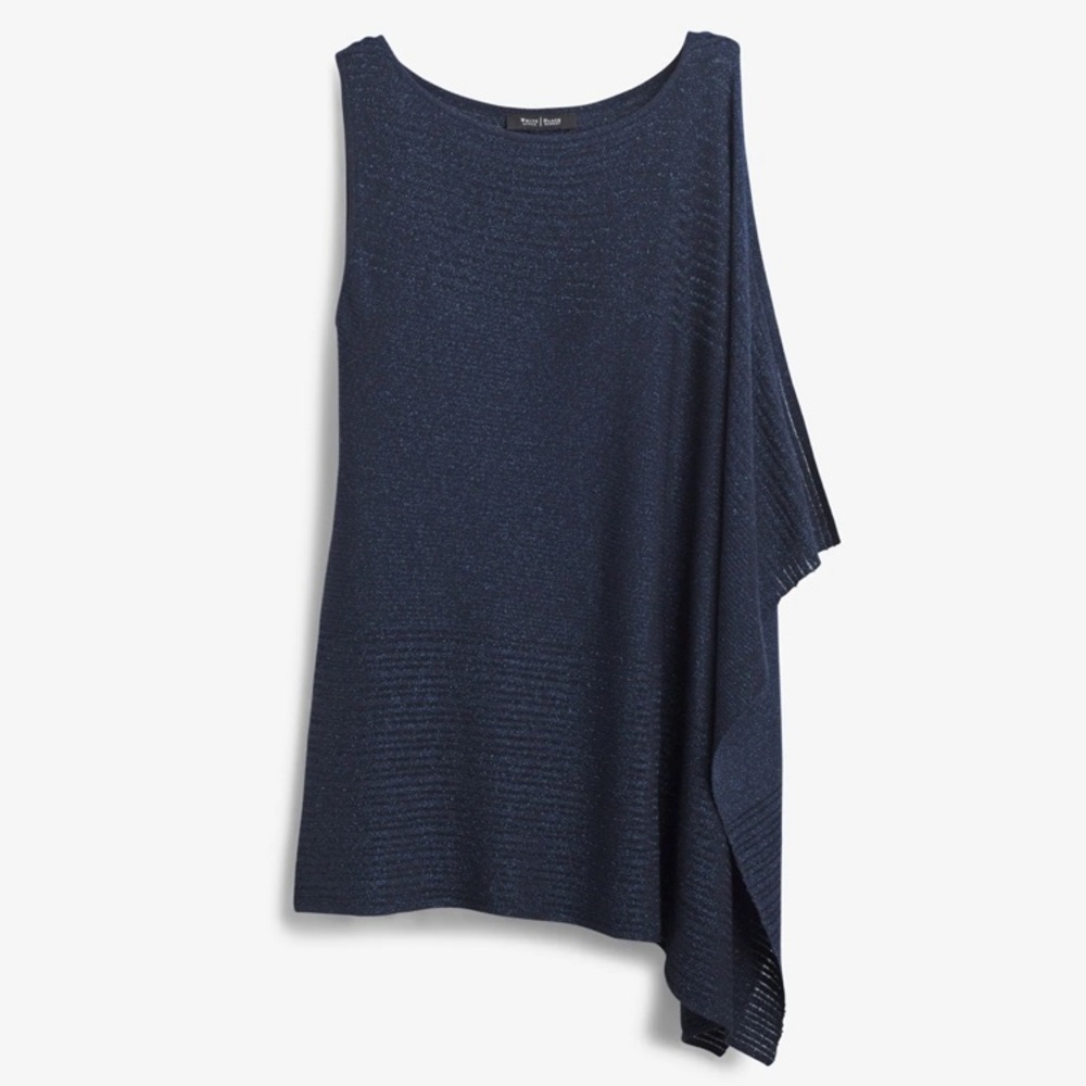 NWT WHBM Asymmetric Drape Sleeve Shimmer Sweater - Picture 4 of 7